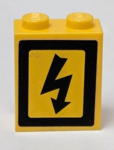 3245bpb22L-3G Steen 1x2x2 Electriciteit pijl LINKS (sticker) geel gebruikt *5V000