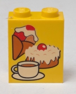 3245bpx6-3G Steen 1x2x2 IJsje, cake en koffie geel gebruikt *2-4
