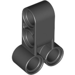32557-11 Technic, Pin koppelaar gedraaid lang (asgat 2x2 hor/hoek 90 graden 2x2 vert) zwart NIEUW *1A067