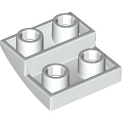 32803-1 Omgekeerde dakpan 2x2 rond wit NIEUW *1B105