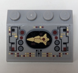 3297pb035-86G Dakpan bedrukt 33 3x4 controle paneel (Sticker) grijs, licht (blauwachtig) gebruikt *5R000