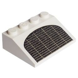 3297px4-1G Dakpan bedrukt 33 3x4 met zwarte en donkergrijze grill wit gebruikt *5R000