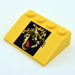 3297px5-3 Dakpan bedrukt 33 3x2 met Ceetah hoofd geel NIEUW *0K000