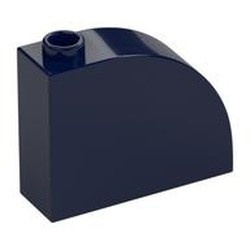 33243-63 Steen, 1x3x2 ronde top 90 graden massief blauw, donker NIEUW *1B070