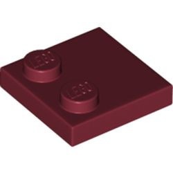 33909-59 Tegel 2x2 met twee noppen rood, donker NIEUW *1B353