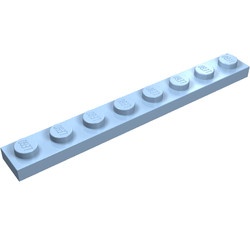 3460-105 Platte plaat 1x8 blauw, lichthelder NIEUW *1B177