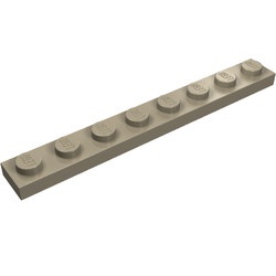 3460-69 Platte plaat 1x8 crème,donker NIEUW *1B179