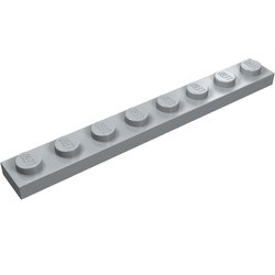 3460-86 Platte plaat 1x8 grijs, licht (blauwachtig) NIEUW *1B178