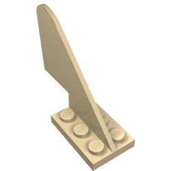3587-2G Staart op plaat 2x3 inham crème gebruikt *1D040