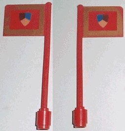3596px1-5G Vlag op vlaggemast, recht (klassiek) Riddertoernooi rood gebruikt *
