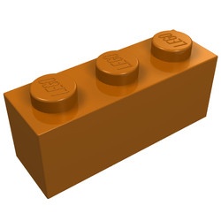 3622-68 Steen 1x3 oranje, donker NIEUW *