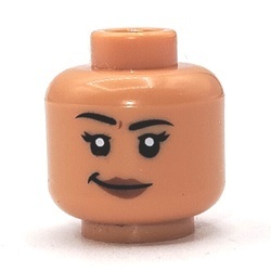 3626pb3170-28 Hoofd dubbelzijdig, wimpers en donkeroranje lippen caramel NIEUW *0B0000