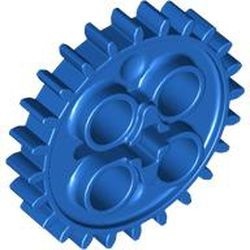 3648-7G Technic, Tandwiel 24 tanden (NIEUWE stijl met 1 asgat) blauw gebruikt *0D030