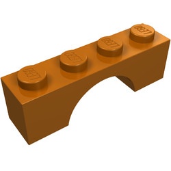 3659-68G Steen, boog 1x4x1 hoog oranje, donker gebruikt *1D051