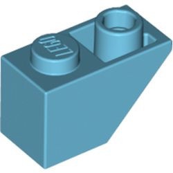 3665-156G Omgekeerde dakpan 45 graden 1x2 blauw, middenazuur gebruikt *1B398