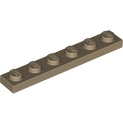 3666-69 Platte plaat 1x6 crème,donker NIEUW *1B175