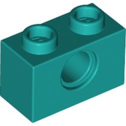3700-39 Technic, steen 1x2 met gat turquoise, donker NIEUW *