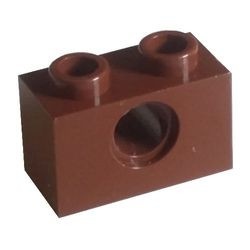 3700-88G Technic, steen 1x2 met gat bruin, roodachtig gebruikt *1D052