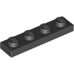 3710-11G Platte plaat 1x4 zwart gebruikt *1B370