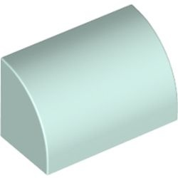 37352-152 Dakpan 1x2x1 halfrond aqua, licht NIEUW *1B074