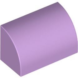 37352-154 Dakpan 1x2x1 halfrond lavender, licht NIEUW *1B074