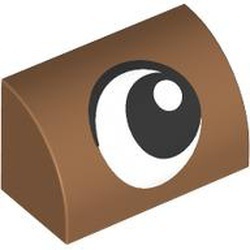37352pb035-150 Dakpan gebogen 1x2 met linkskijkend oog caramel, midden NIEUW *