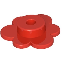 3742-5G Bloem klein (steel zie 3741) rood gebruikt *0D019