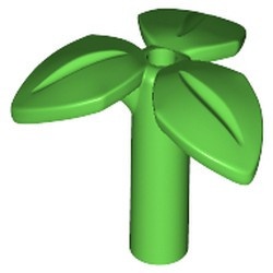 37695-36 Plant met 3 blaadjes op steel groen, helder NIEUW *5C082