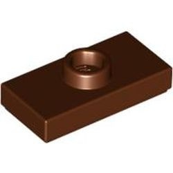 3794-88G Platte plaat 1x2 met 1 nop ZIE OOK 15573 bruin, roodachtig gebruikt *1B312