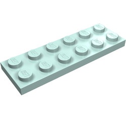 3795-41G Platte plaat 2x6 aqua gebruikt *1A033