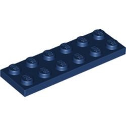 3795-63G Platte plaat 2x6 blauw, donker gebruikt *1A033