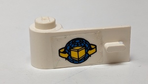 3822pb011-1G Autodeur 1x3x1 met doos, pijlen en wereldbol (Sticker), links wit gebruikt *5S016