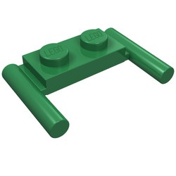 3839b-6 Platte plaat 1x2- 2 hendels lagere setting groen NIEUW *1B320