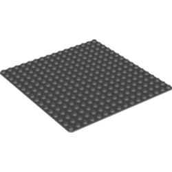 3867-85G Basisplaat 16x16 (geen nopgaten onder) grijs, donker (blauwachtig) gebruikt *4T000