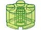 3941-16G Steen, rond 2x2 transparant, neongroen gebruikt *1F022