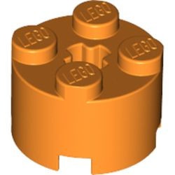 3941-4G Steen, rond 2x2 oranje gebruikt *1F022