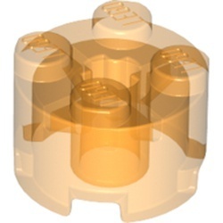 3941-98 Steen, rond 2x2 transparant oranje NIEUW *1B079