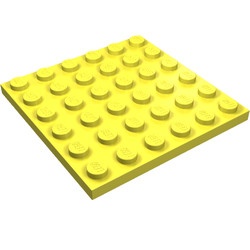 3958-103 Platte plaat 6x6 geel, lichthelder NIEUW *5K0000