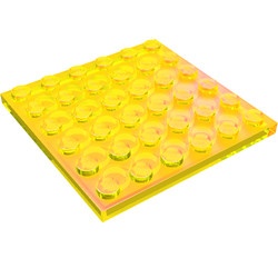 3958-19G Platte plaat 6x6 transparant geel gebruikt *1A042