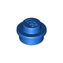 4073-7G Platte plaat 1x1 rond blauw gebruikt *1B375