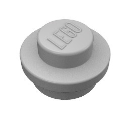 4073-95 Platte plaat 1x1 rond zilver, mat NIEUW *1B207
