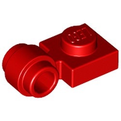 4081b-5 Platte plaat 1x1 met gesloten clip (dikke ring) rood NIEUW *1B289