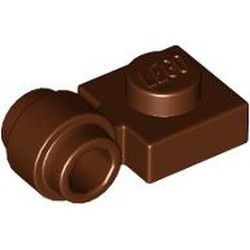4081b-88 Platte plaat 1x1 met gesloten clip (dikke ring) bruin, roodachtig NIEUW *1B289