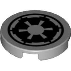 4150ps5-86 Tegel 2x2 rond SW Millennium Imperial symbool grijs, licht (blauwachtig) NIEUW *0K000