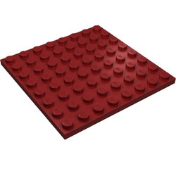 41539-59G Platte plaat 8x8 rood, donker gebruikt *1A048