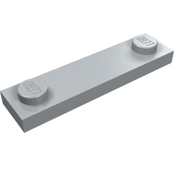 41740-86 Platte plaat 1x4 twee noppen buitenkant groef grijs, licht (blauwachtig) NIEUW *1B350