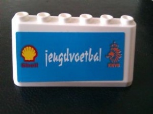 4176pb27-1G Ruit 2x6x2 Jeugdvoetbal (Sticker) wit gebruikt *5S008