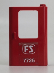 4182pb052-5G Trein, Deur 1x4x5 RECHTS met FS 7725 patroon (Sticker) rood gebruikt *1D0000
