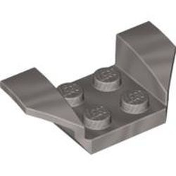 41854-66 Plaat 2x4 met spatbord verhoogde vleugels grijs, lichtparel NIEUW *5A019