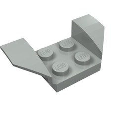 41854-9 Plaat 2x4 met spatbord verhoogde vleugels lichtgrijs (klassiek) NIEUW *5A019